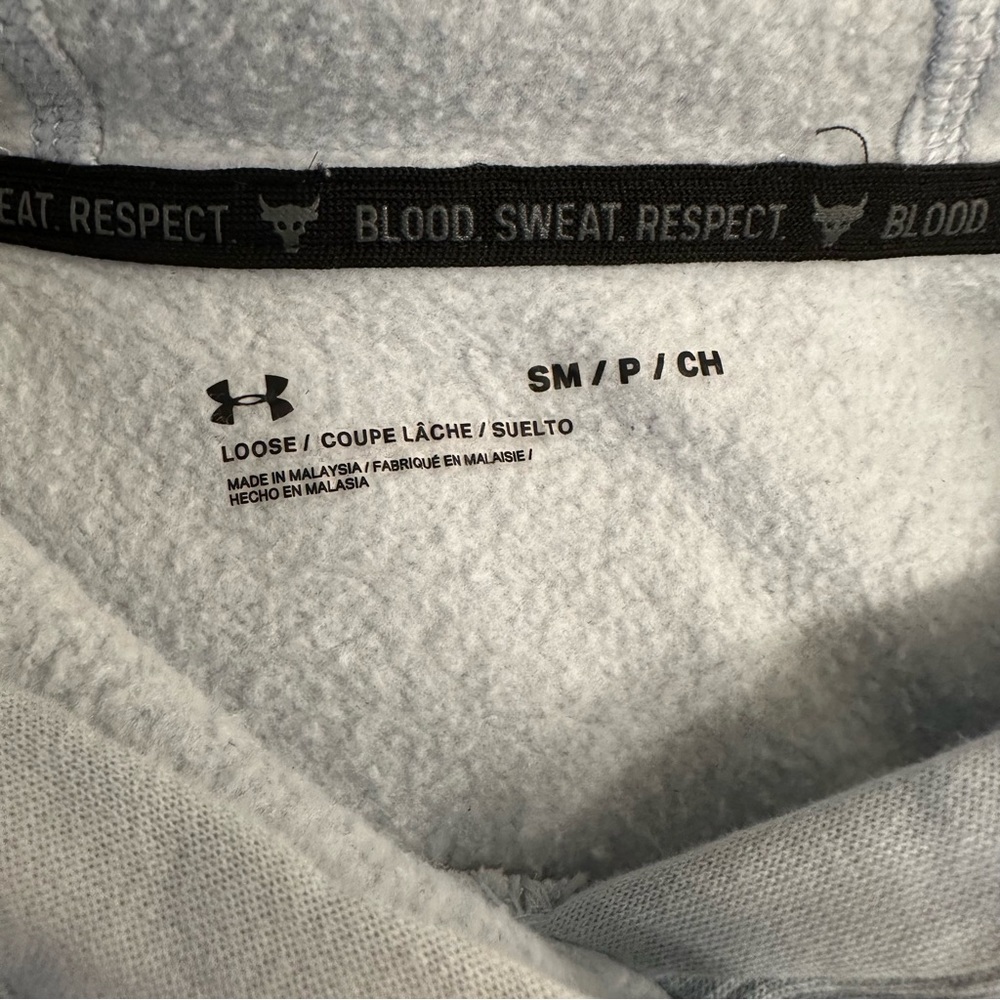 Under Armour project rock short sleeve hoodie blue small - Picture 7 of 7